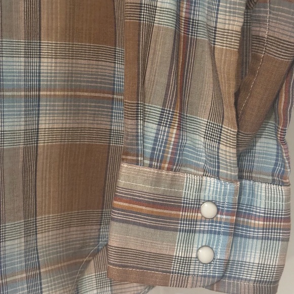 Levi's Vintage 70s Big E Men’s Western Plaid Shirt with Pearl Snap Buttons - Picture 5 of 8